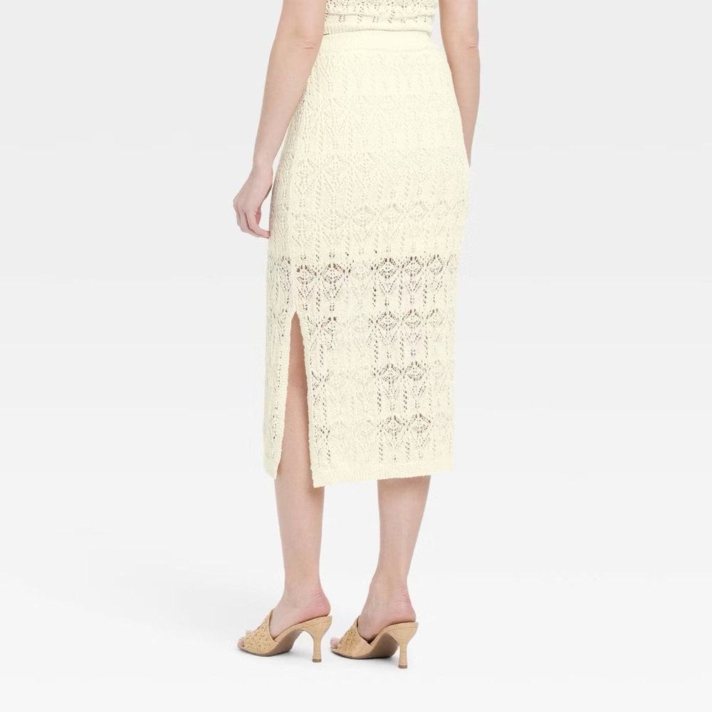 NWT Women's Crochet-Style Midi Sweater Skirt - A New Day - Picture 4 of 9